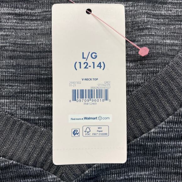 Secret Treasures Gray Polyester Spandex Rayon Long Sleeve Shirt Womens 12-14 L/G - Picture 5 of 5